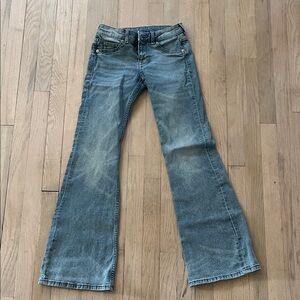 Divided low rise faded flare jeans